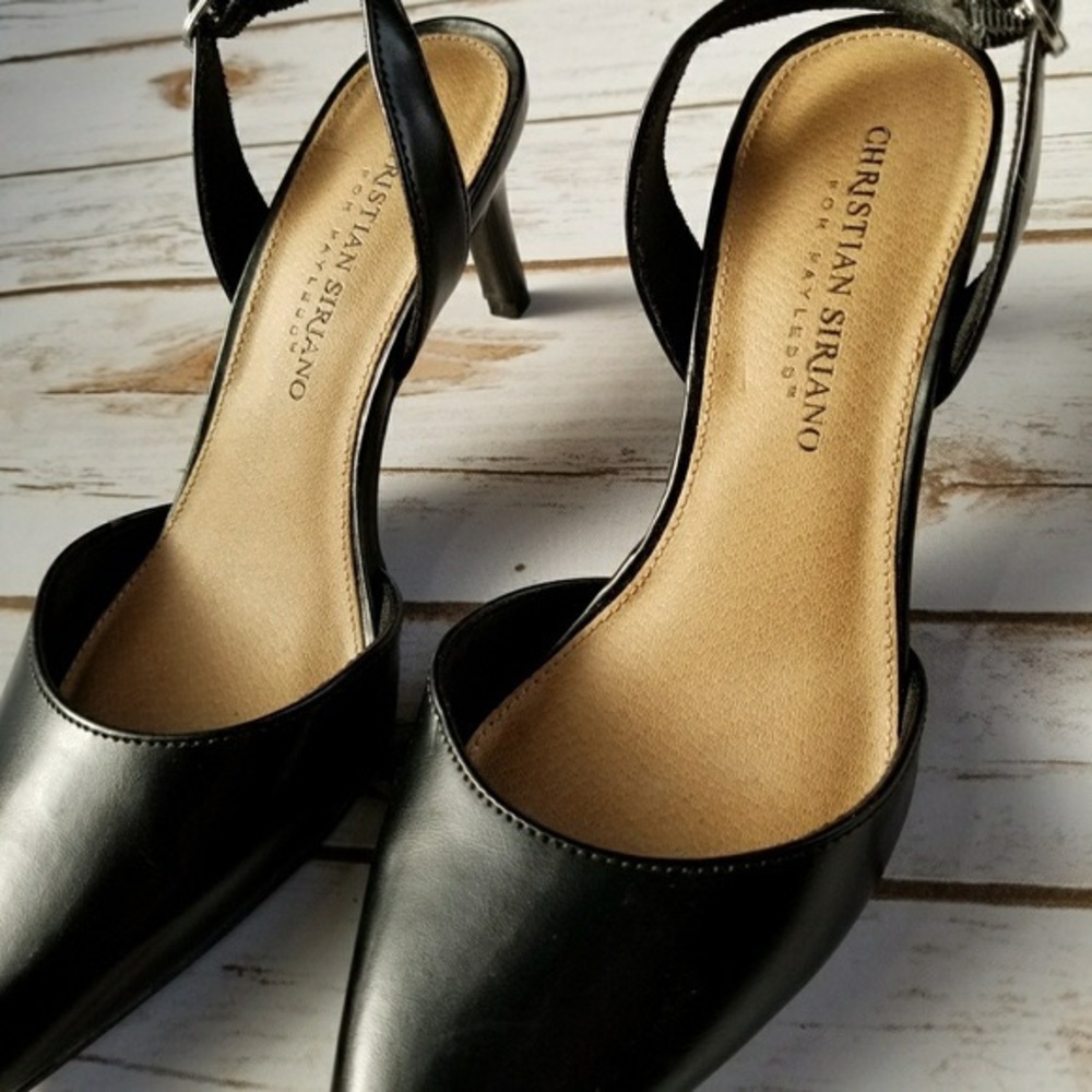 Christian Siriano Black Slingbacks